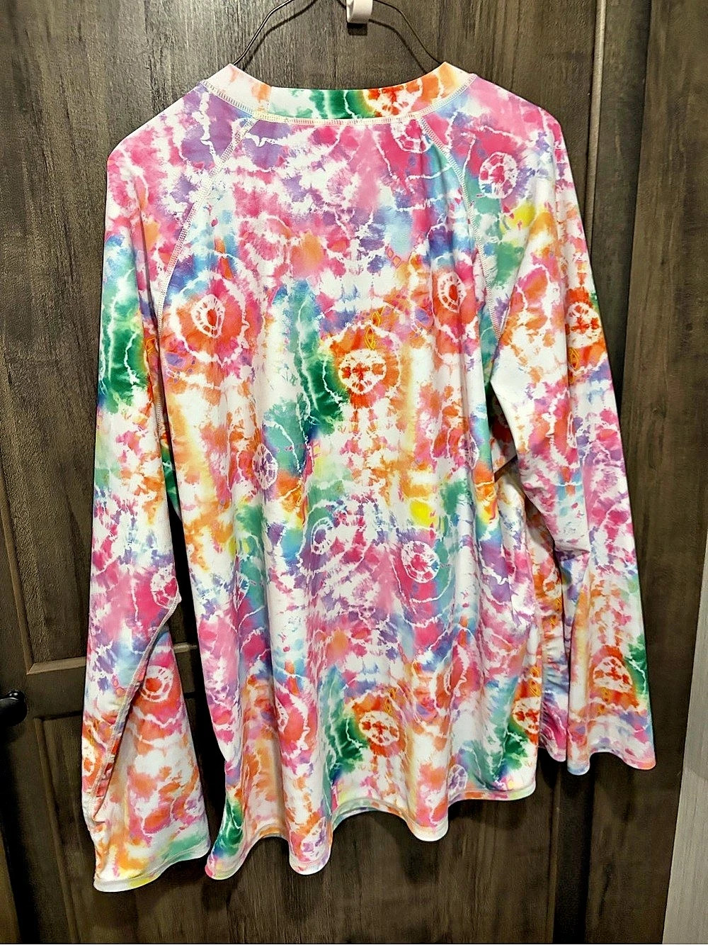 Halcurt Long Sleeve Rash Guard Swim Shirt Pink & Multicolor 2X plus athletic ski
